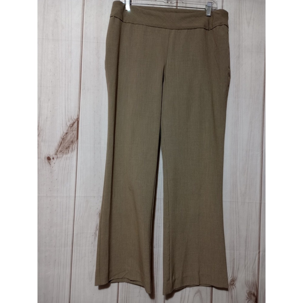 Dressbarn Pants Ladies 12 Tan Flared Leg Pull On Waist